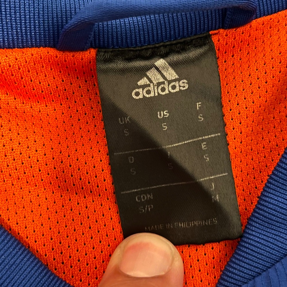Adidas New York Knicks NBA Full Zip Warm Up Jacket Blue Orange BK7625 Mens S - Picture 4 of 10
